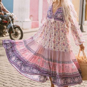 New Boho Gypsy Floral Maxi Portobello Road Dress